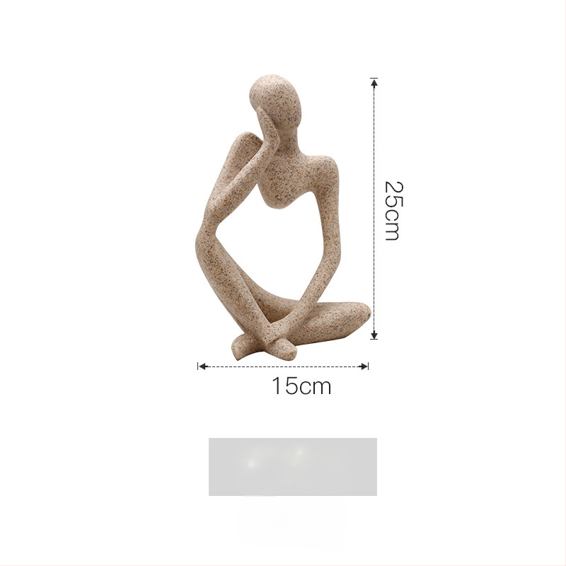 Wei Qian Műgyanta figurák – Dekoratív figurák vitrint és TV-szekrényhez, skandináv stílusú könnyed luxus