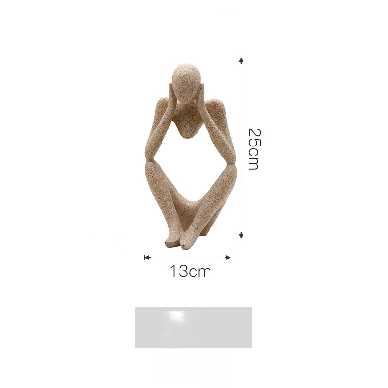 Wei Qian Műgyanta figurák – Dekoratív figurák vitrint és TV-szekrényhez, skandináv stílusú könnyed luxus