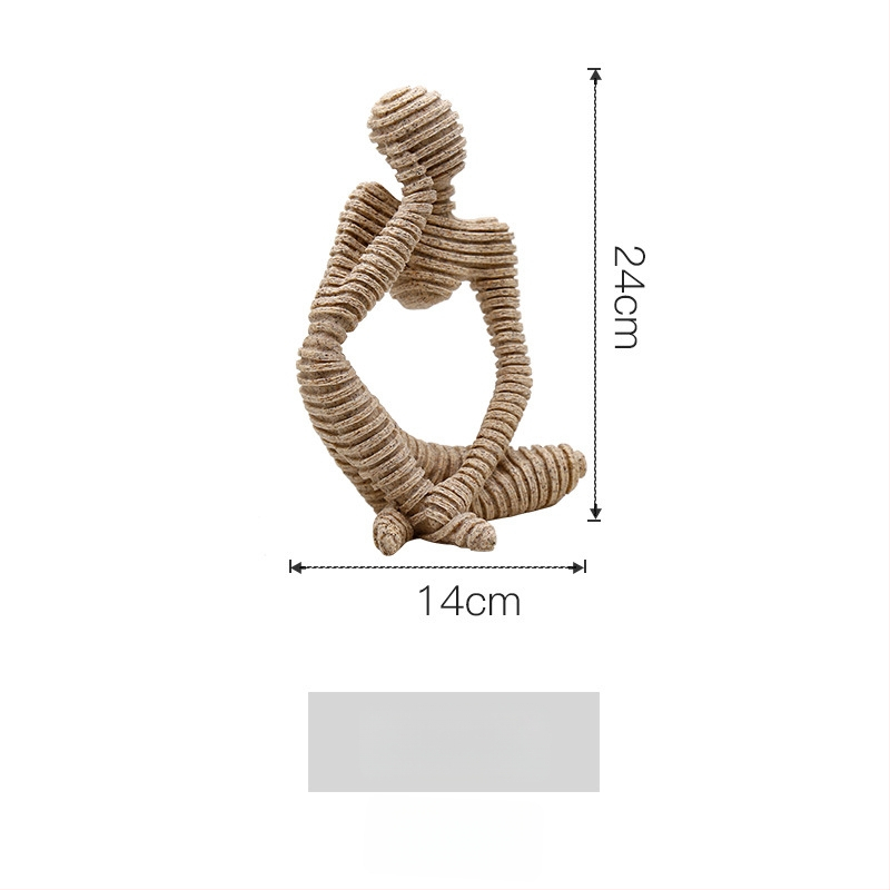 Wei Qian Műgyanta figurák – Dekoratív figurák vitrint és TV-szekrényhez, skandináv stílusú könnyed luxus