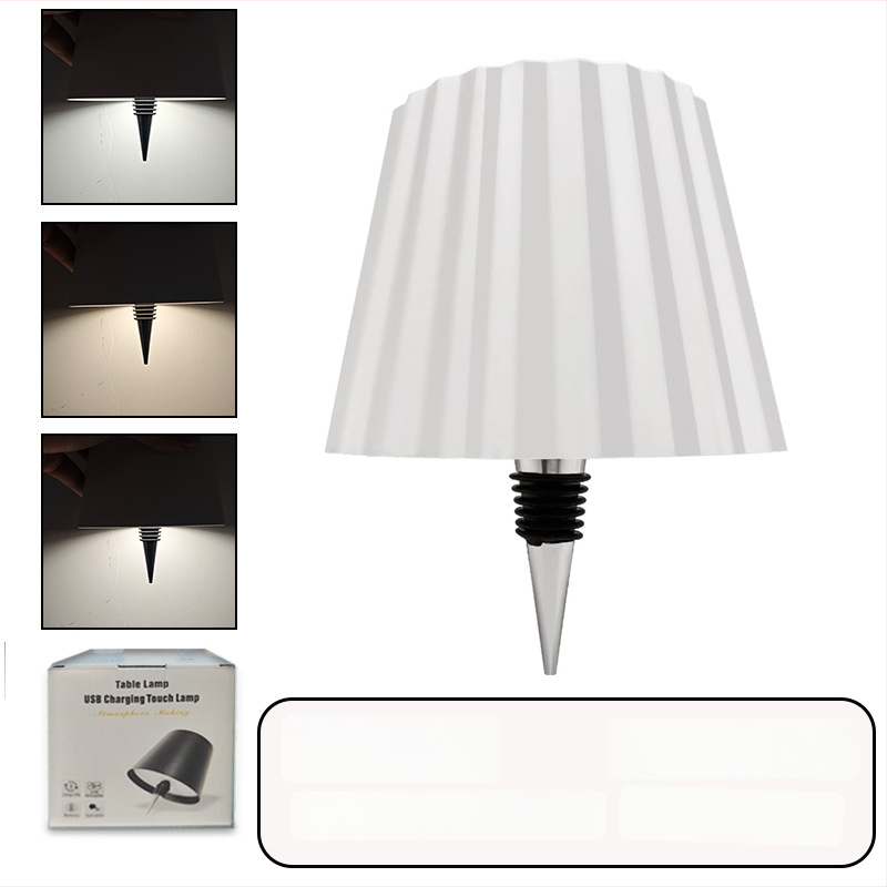 Vyno butelio formos stalo lempa, kūrybingas plastikinis korpusas, USB įkrovimas, ambientinis apšvietimas, RGB trijų spalvų reguliavimas prisilietimu