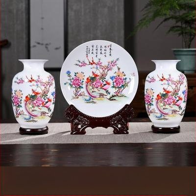 Tryjų porcelaninių vazonų rinkinys Hao Han, kinų stiliaus namų dekoras svetainei