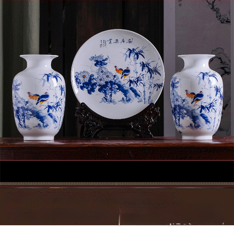 Tryjų porcelaninių vazonų rinkinys Hao Han, kinų stiliaus namų dekoras svetainei