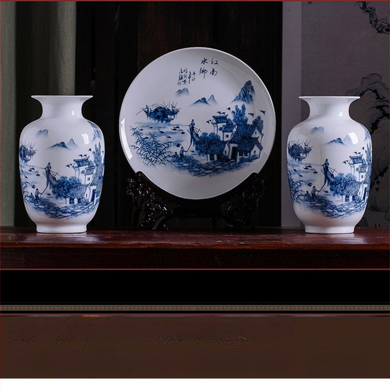 Tryjų porcelaninių vazonų rinkinys Hao Han, kinų stiliaus namų dekoras svetainei