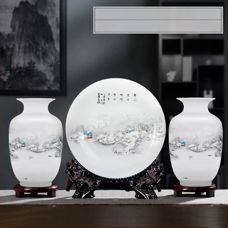 Tryjų porcelaninių vazonų rinkinys Hao Han, kinų stiliaus namų dekoras svetainei