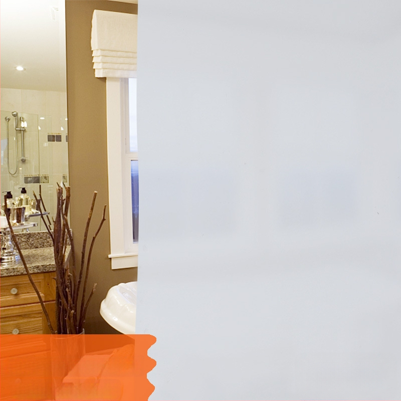 Savaime klijuojama matinio stiklo plėvelė langams – privatumas, vonios ir biuro erdvėms, PVC, nepermatoma, vienos spalvos raštas