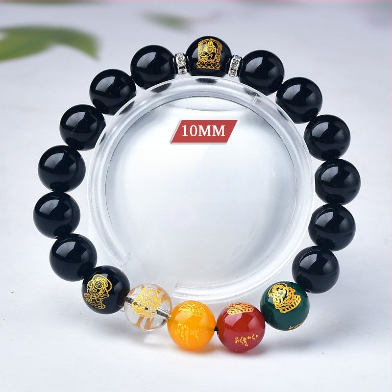 Barackfafából készült karkötő, kézzel készített, uniszex ima gyöngyökkel – a Zodiákus védője és az Öt Irány Istene a Gazdagságnak