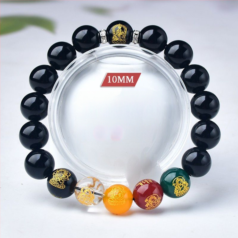 Barackfafából készült karkötő, kézzel készített, uniszex ima gyöngyökkel – a Zodiákus védője és az Öt Irány Istene a Gazdagságnak