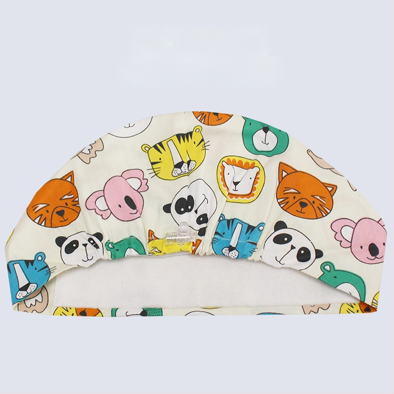 Хирургическа памучна шапка, унисекс, куполна форма, карикатурен принт, подходяща за всички сезони