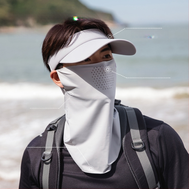 Muška ljetna maska za lice s UV zaštitom — otpornost na prašinu, poliester vlakno, stil nacionalnog vjetra