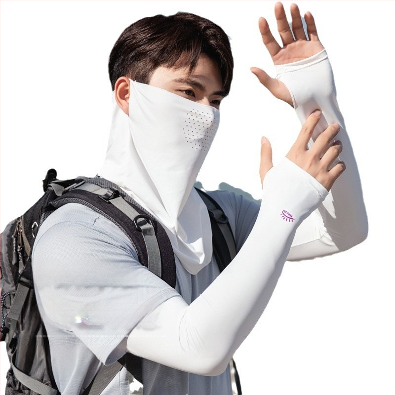 Muška ljetna maska za lice s UV zaštitom — otpornost na prašinu, poliester vlakno, stil nacionalnog vjetra