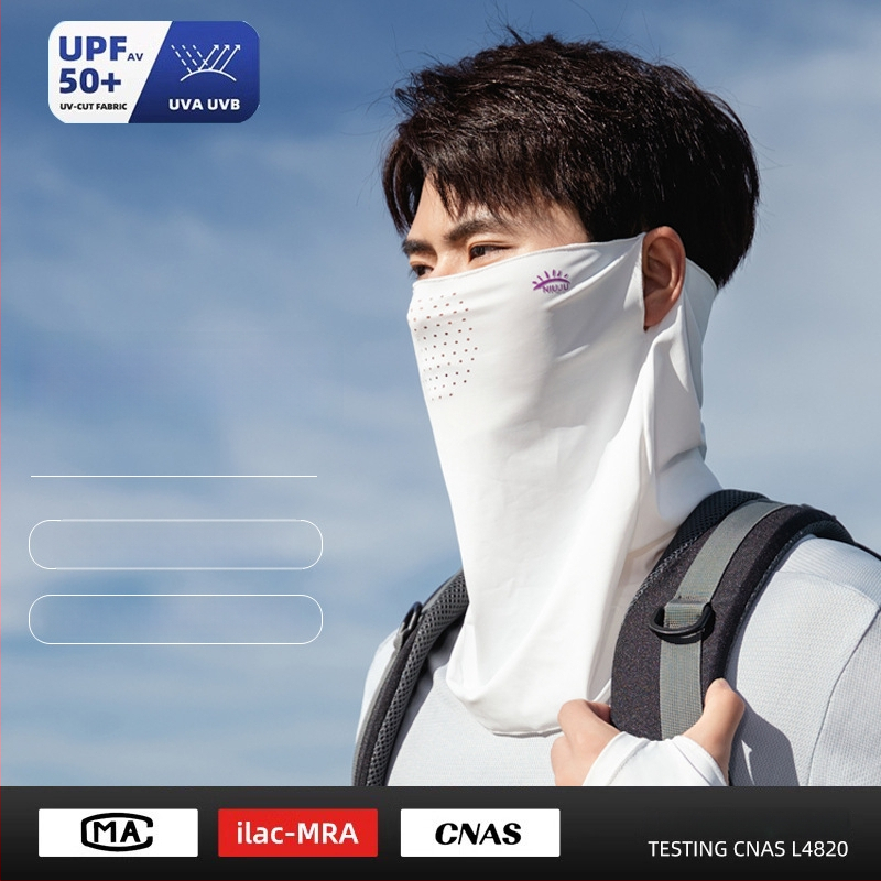 Muška ljetna maska za lice s UV zaštitom — otpornost na prašinu, poliester vlakno, stil nacionalnog vjetra