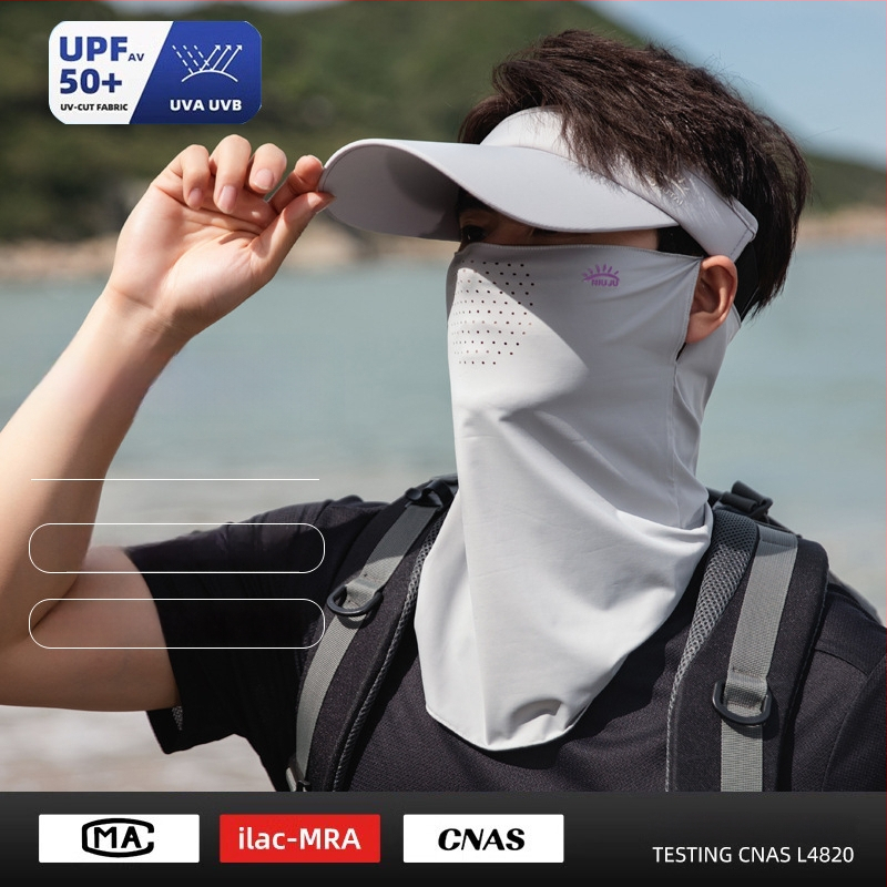 Muška ljetna maska za lice s UV zaštitom — otpornost na prašinu, poliester vlakno, stil nacionalnog vjetra