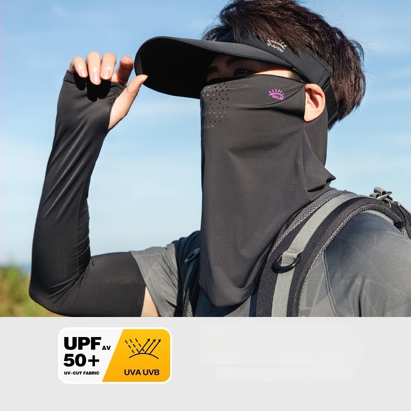 Muška ljetna maska za lice s UV zaštitom — otpornost na prašinu, poliester vlakno, stil nacionalnog vjetra