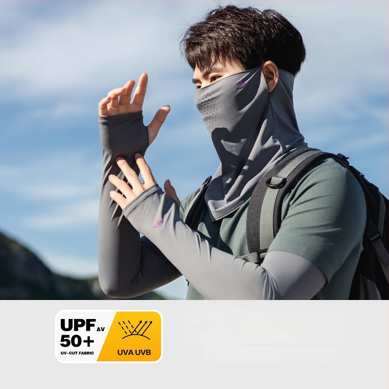 Muška ljetna maska za lice s UV zaštitom — otpornost na prašinu, poliester vlakno, stil nacionalnog vjetra