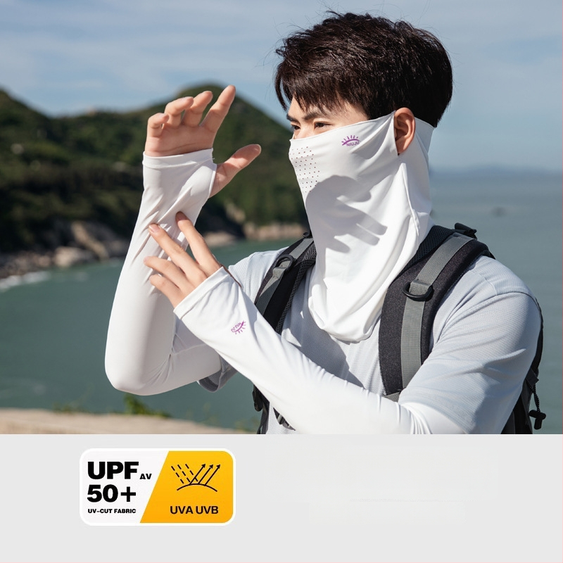 Muška ljetna maska za lice s UV zaštitom — otpornost na prašinu, poliester vlakno, stil nacionalnog vjetra