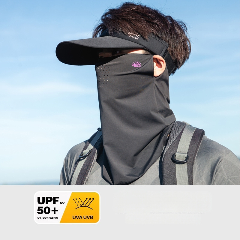 Muška ljetna maska za lice s UV zaštitom — otpornost na prašinu, poliester vlakno, stil nacionalnog vjetra