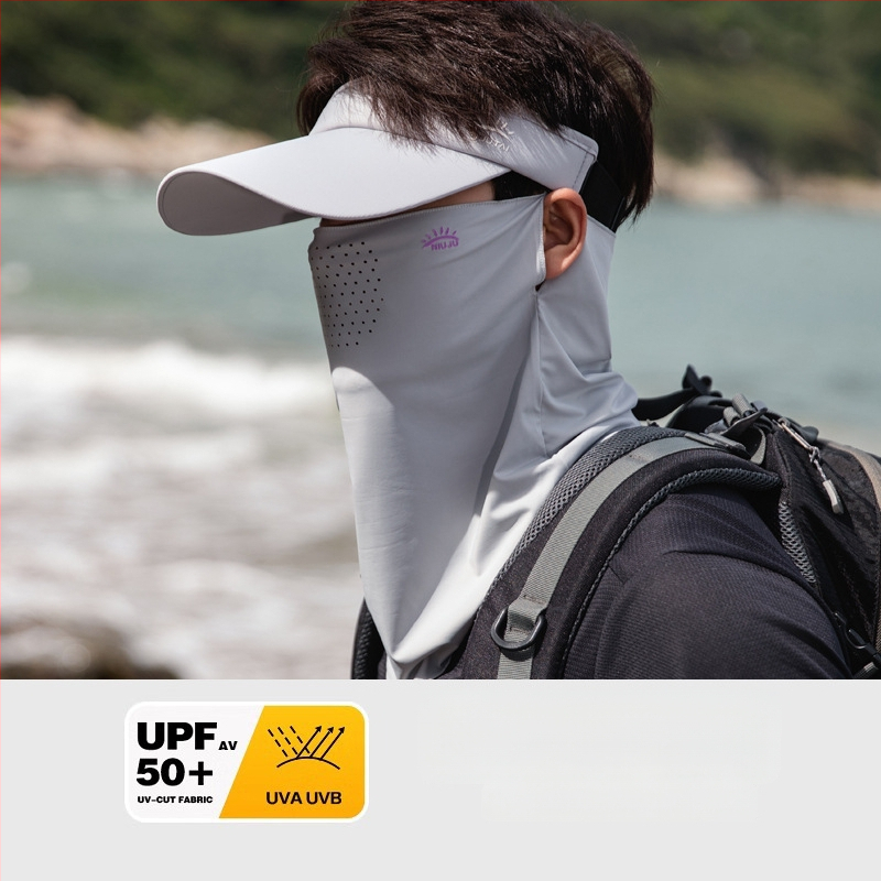 Muška ljetna maska za lice s UV zaštitom — otpornost na prašinu, poliester vlakno, stil nacionalnog vjetra