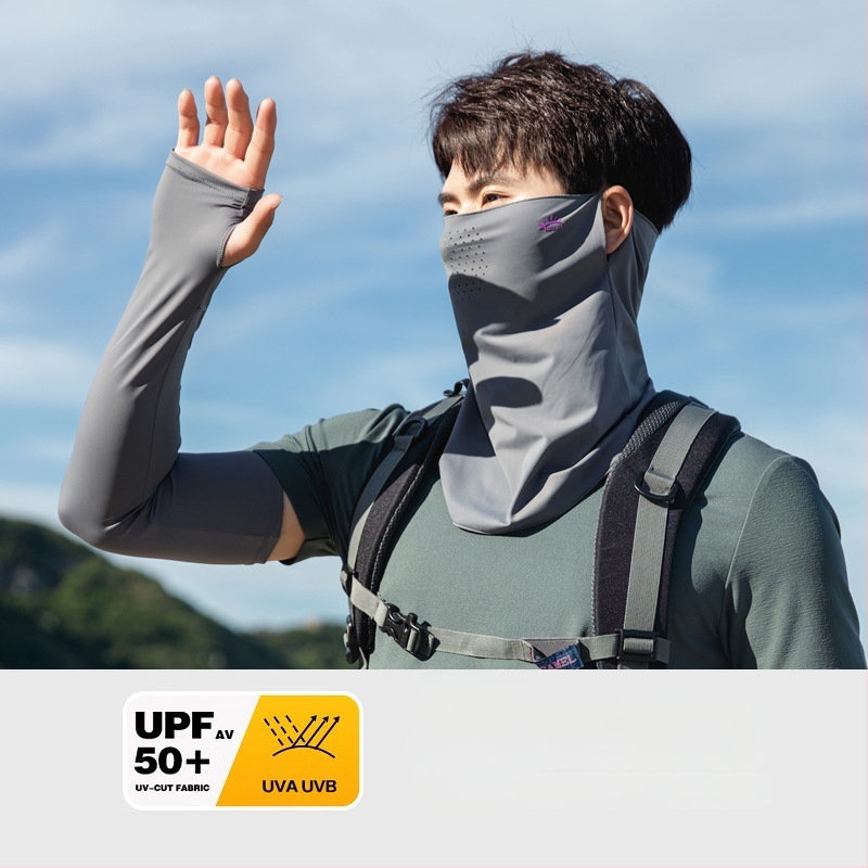 Muška ljetna maska za lice s UV zaštitom — otpornost na prašinu, poliester vlakno, stil nacionalnog vjetra