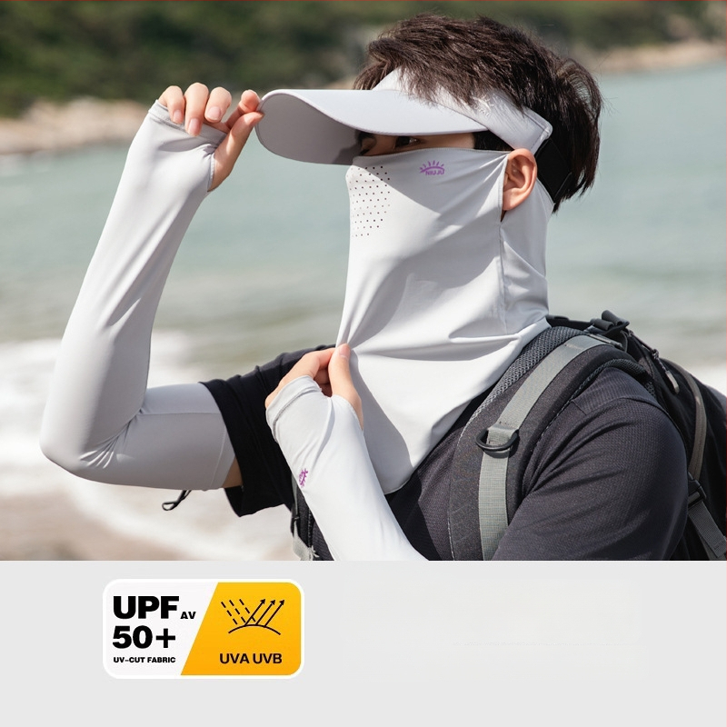 Muška ljetna maska za lice s UV zaštitom — otpornost na prašinu, poliester vlakno, stil nacionalnog vjetra