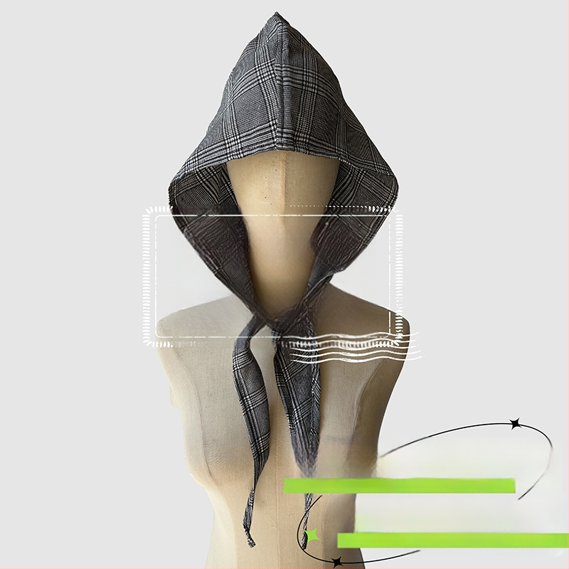 Аксесоари за глава: качулков шал, ретро японски стил, унисекс, памук