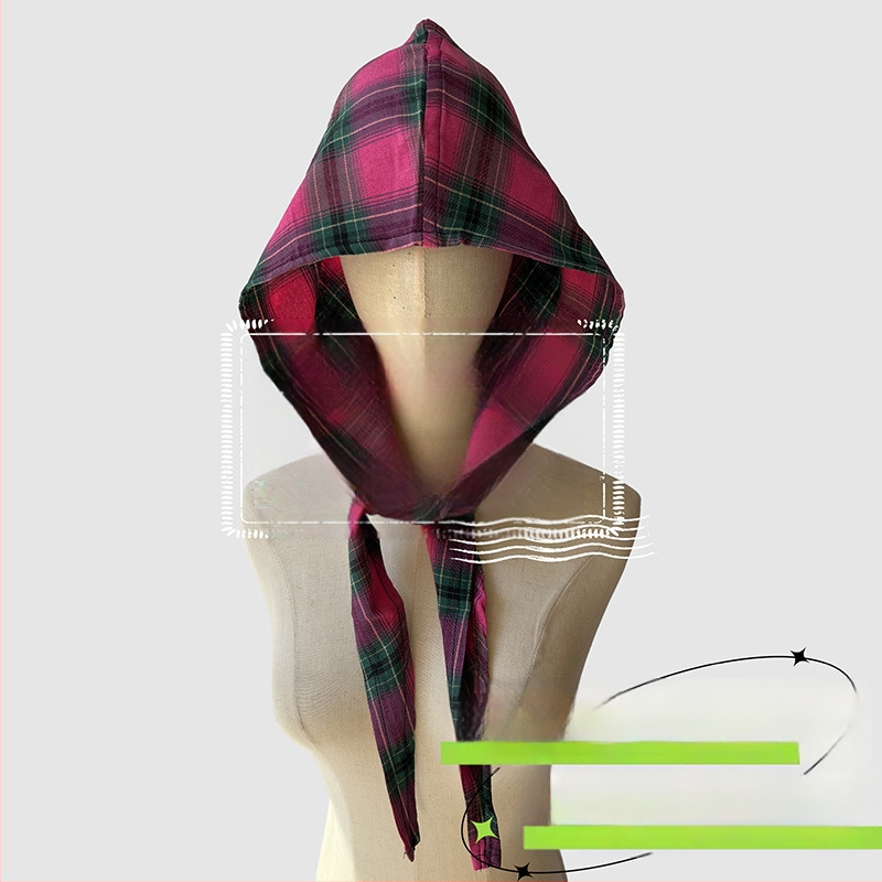 Аксесоари за глава: качулков шал, ретро японски стил, унисекс, памук