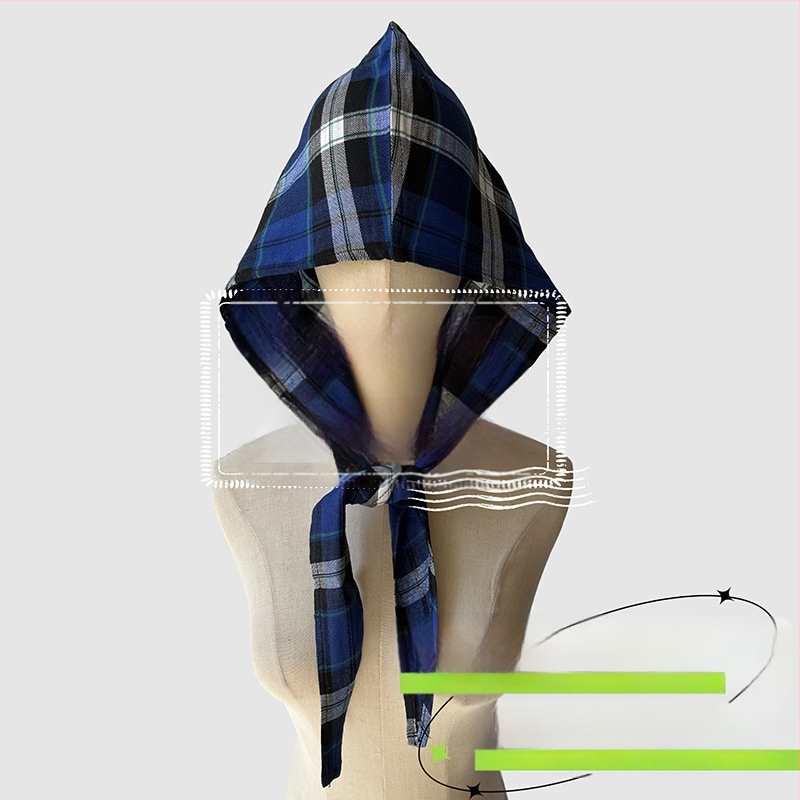 Аксесоари за глава: качулков шал, ретро японски стил, унисекс, памук