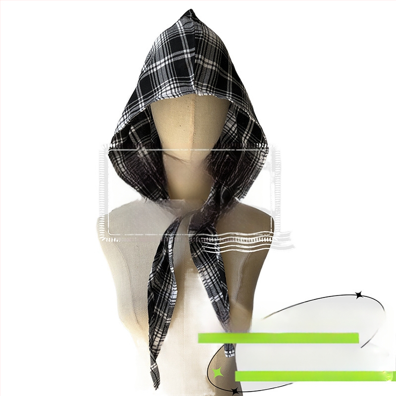 Аксесоари за глава: качулков шал, ретро японски стил, унисекс, памук