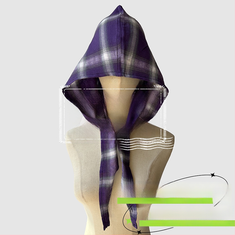 Аксесоари за глава: качулков шал, ретро японски стил, унисекс, памук