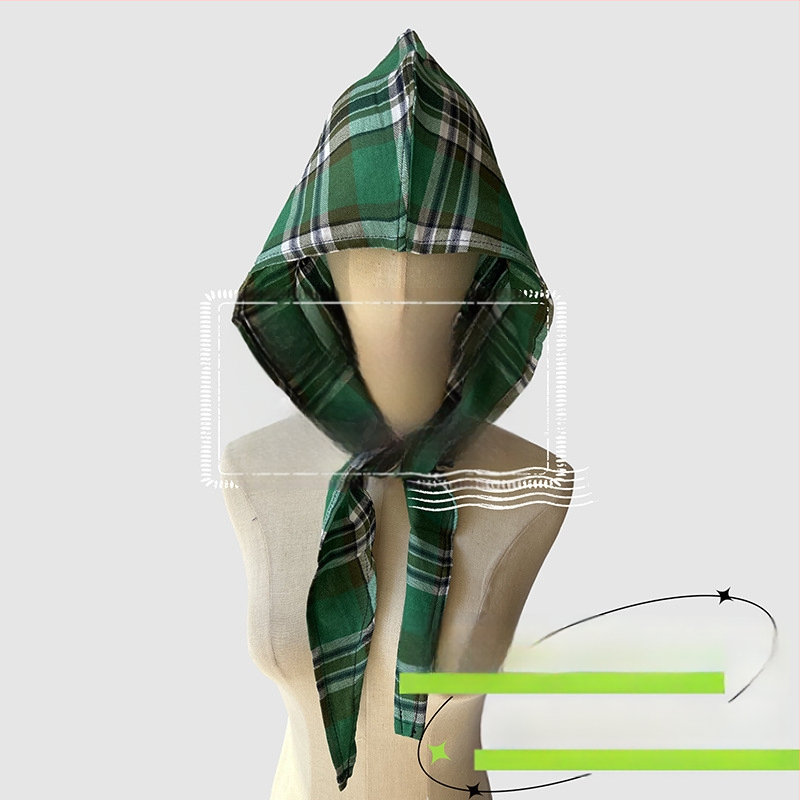 Аксесоари за глава: качулков шал, ретро японски стил, унисекс, памук