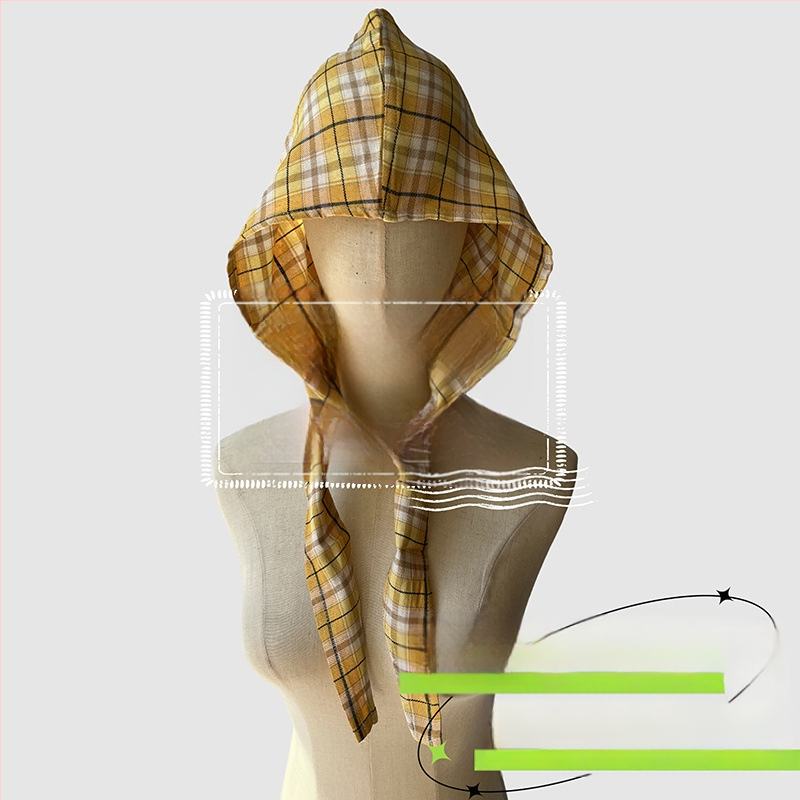 Аксесоари за глава: качулков шал, ретро японски стил, унисекс, памук