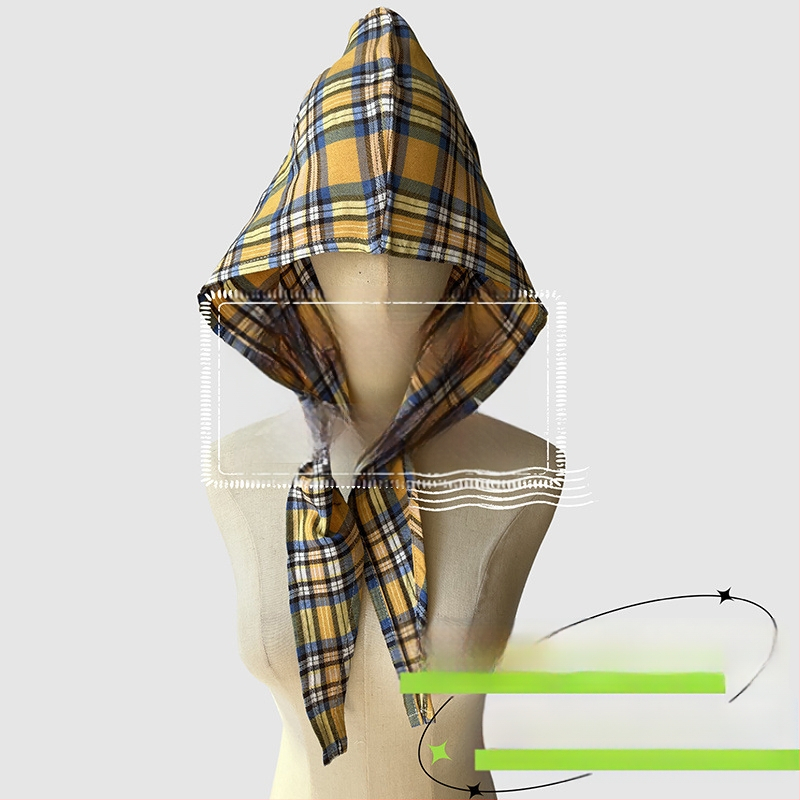 Аксесоари за глава: качулков шал, ретро японски стил, унисекс, памук