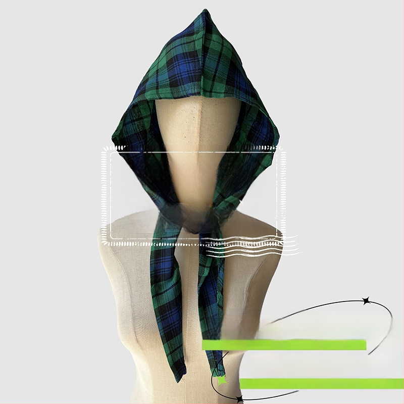 Аксесоари за глава: качулков шал, ретро японски стил, унисекс, памук
