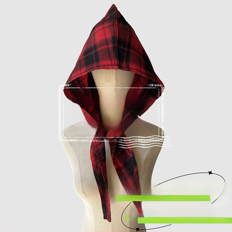 Аксесоари за глава: качулков шал, ретро японски стил, унисекс, памук