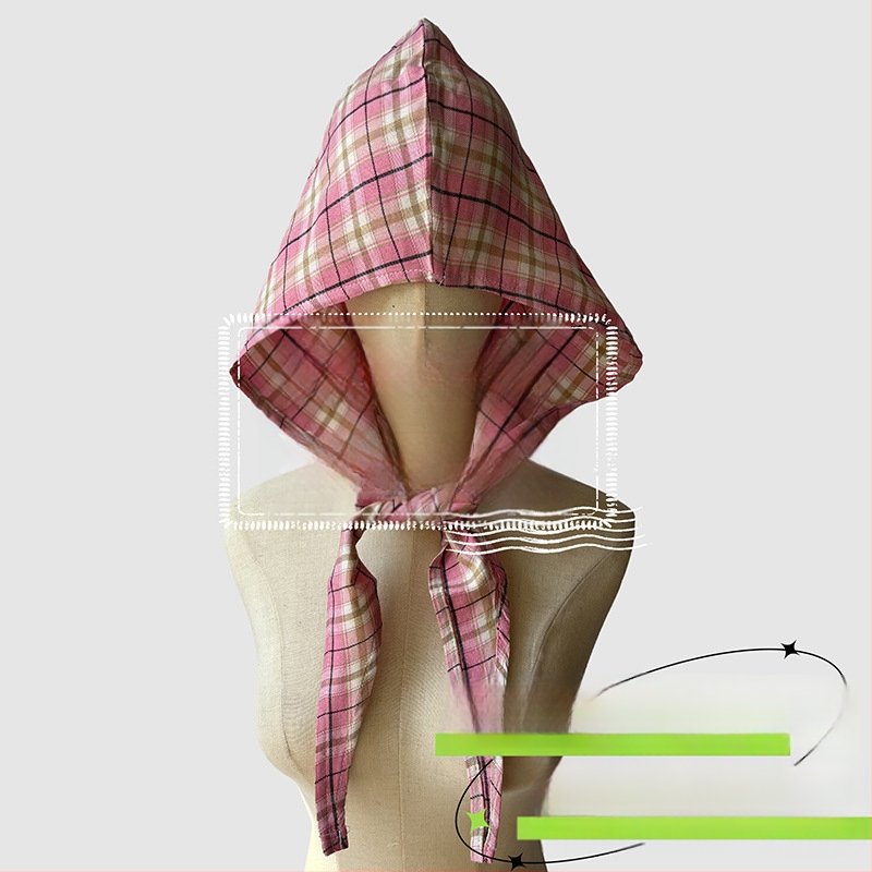 Аксесоари за глава: качулков шал, ретро японски стил, унисекс, памук