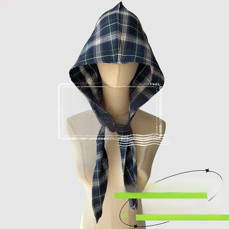 Аксесоари за глава: качулков шал, ретро японски стил, унисекс, памук