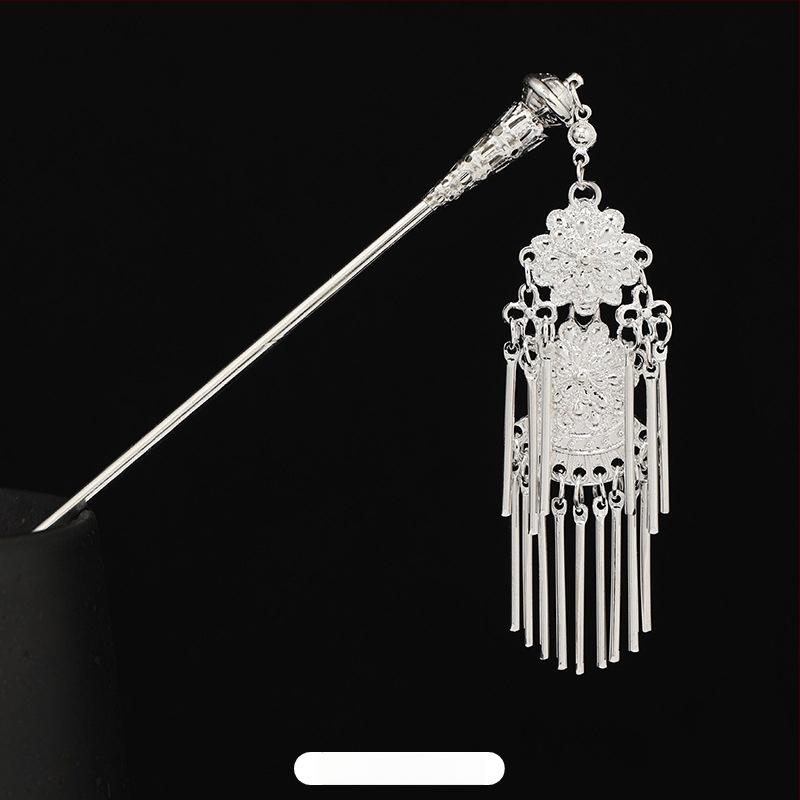 Metāla matu spraudnis etniskā stilā ar ziedu dizainu - galvas rotai, nacionālais stils, 2023 pavasaris