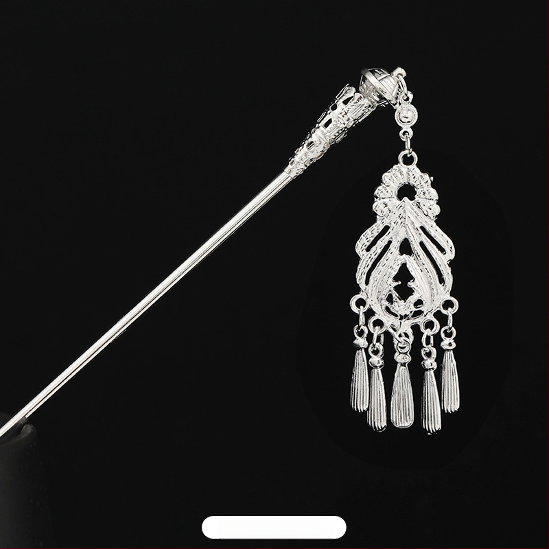 Metāla matu spraudnis etniskā stilā ar ziedu dizainu - galvas rotai, nacionālais stils, 2023 pavasaris