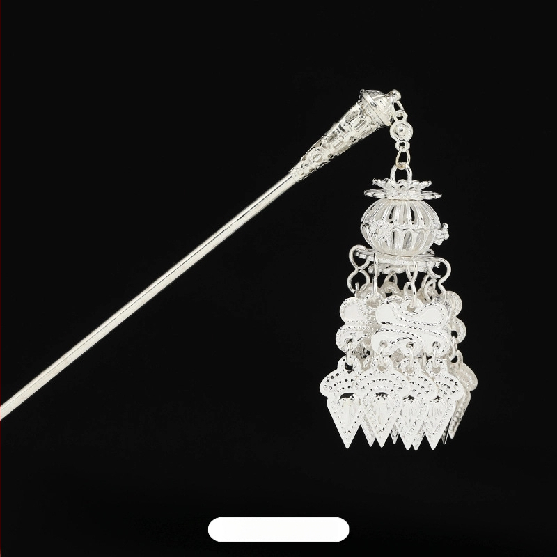 Metāla matu spraudnis etniskā stilā ar ziedu dizainu - galvas rotai, nacionālais stils, 2023 pavasaris