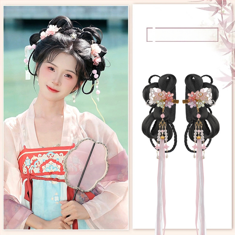 Klasiskā Han dinastijas meitenes parūka, īsa, no vietējās zīdes, palielina apjomu, nav krāsojama vai perm