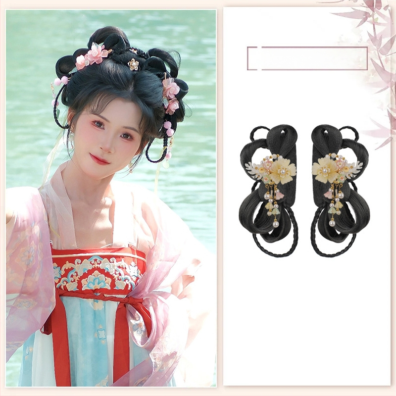 Klasiskā Han dinastijas meitenes parūka, īsa, no vietējās zīdes, palielina apjomu, nav krāsojama vai perm