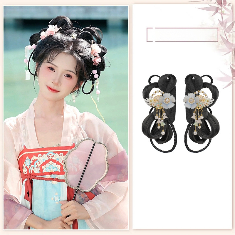 Klasiskā Han dinastijas meitenes parūka, īsa, no vietējās zīdes, palielina apjomu, nav krāsojama vai perm