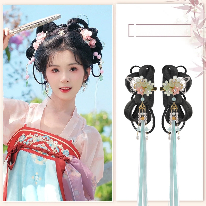 Klasiskā Han dinastijas meitenes parūka, īsa, no vietējās zīdes, palielina apjomu, nav krāsojama vai perm