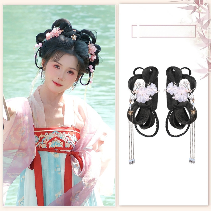 Klasiskā Han dinastijas meitenes parūka, īsa, no vietējās zīdes, palielina apjomu, nav krāsojama vai perm