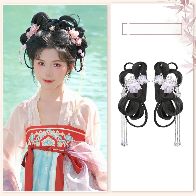 Klasiskā Han dinastijas meitenes parūka, īsa, no vietējās zīdes, palielina apjomu, nav krāsojama vai perm