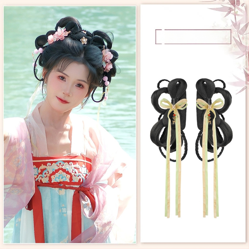 Klasiskā Han dinastijas meitenes parūka, īsa, no vietējās zīdes, palielina apjomu, nav krāsojama vai perm