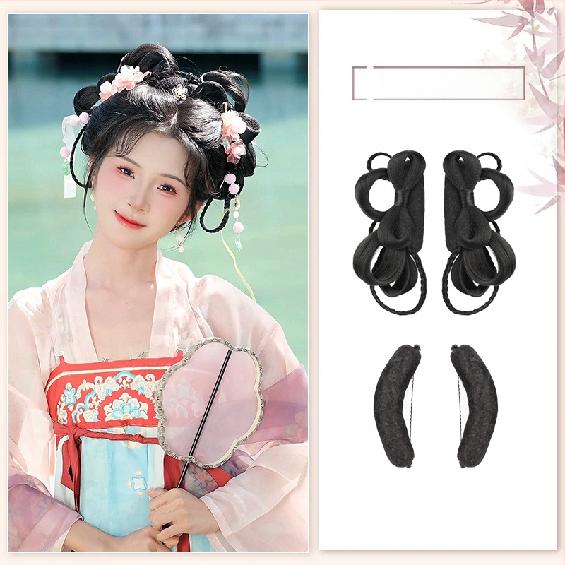 Klasiskā Han dinastijas meitenes parūka, īsa, no vietējās zīdes, palielina apjomu, nav krāsojama vai perm