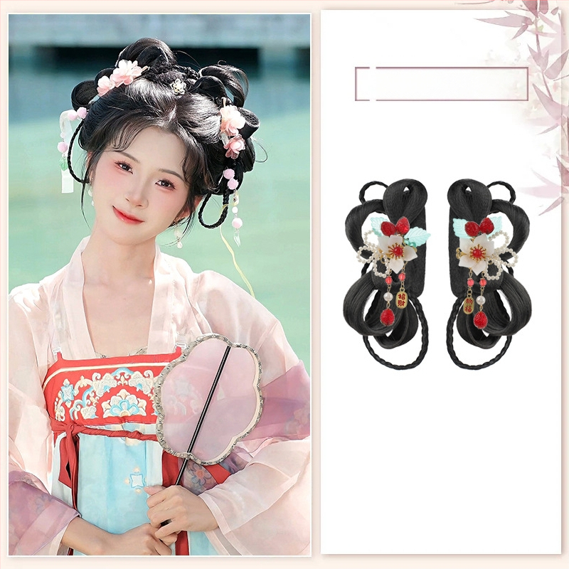 Klasiskā Han dinastijas meitenes parūka, īsa, no vietējās zīdes, palielina apjomu, nav krāsojama vai perm