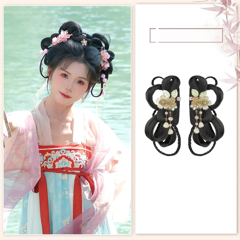 Klasiskā Han dinastijas meitenes parūka, īsa, no vietējās zīdes, palielina apjomu, nav krāsojama vai perm