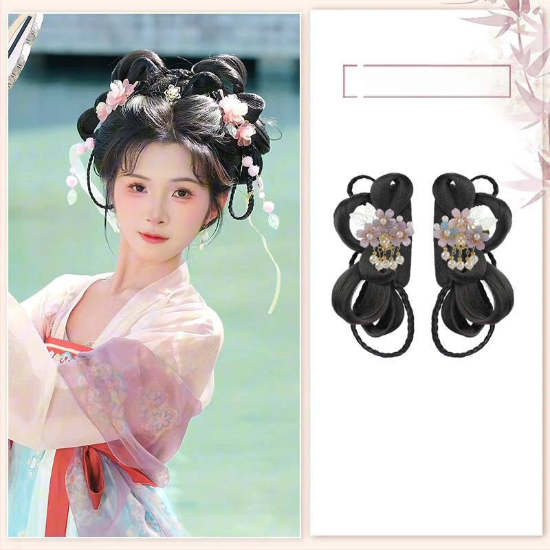 Klasiskā Han dinastijas meitenes parūka, īsa, no vietējās zīdes, palielina apjomu, nav krāsojama vai perm