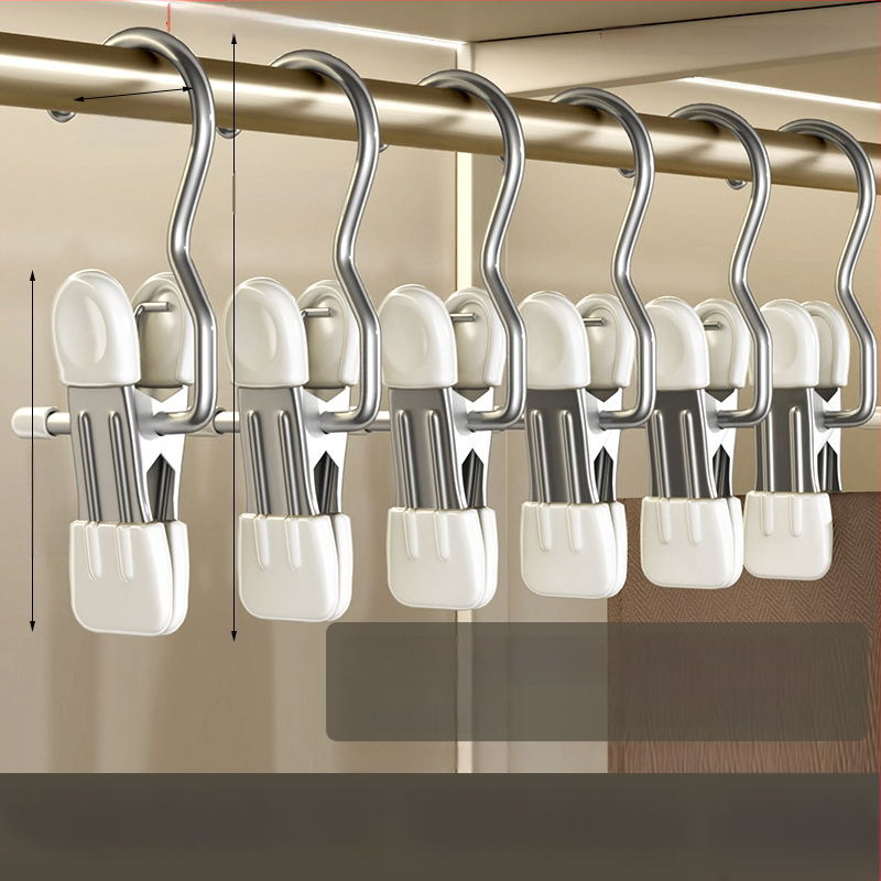 Nerūsējošā tērauda žāvēšanas skava ar āķi – daudzfunkcionāla skava biksēm, zeķēm un kreklām